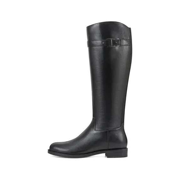 Black Leather Knee High Riding Boots Easy Spirit Aubrey Size 9.5 Wide - Picture 2 of 9